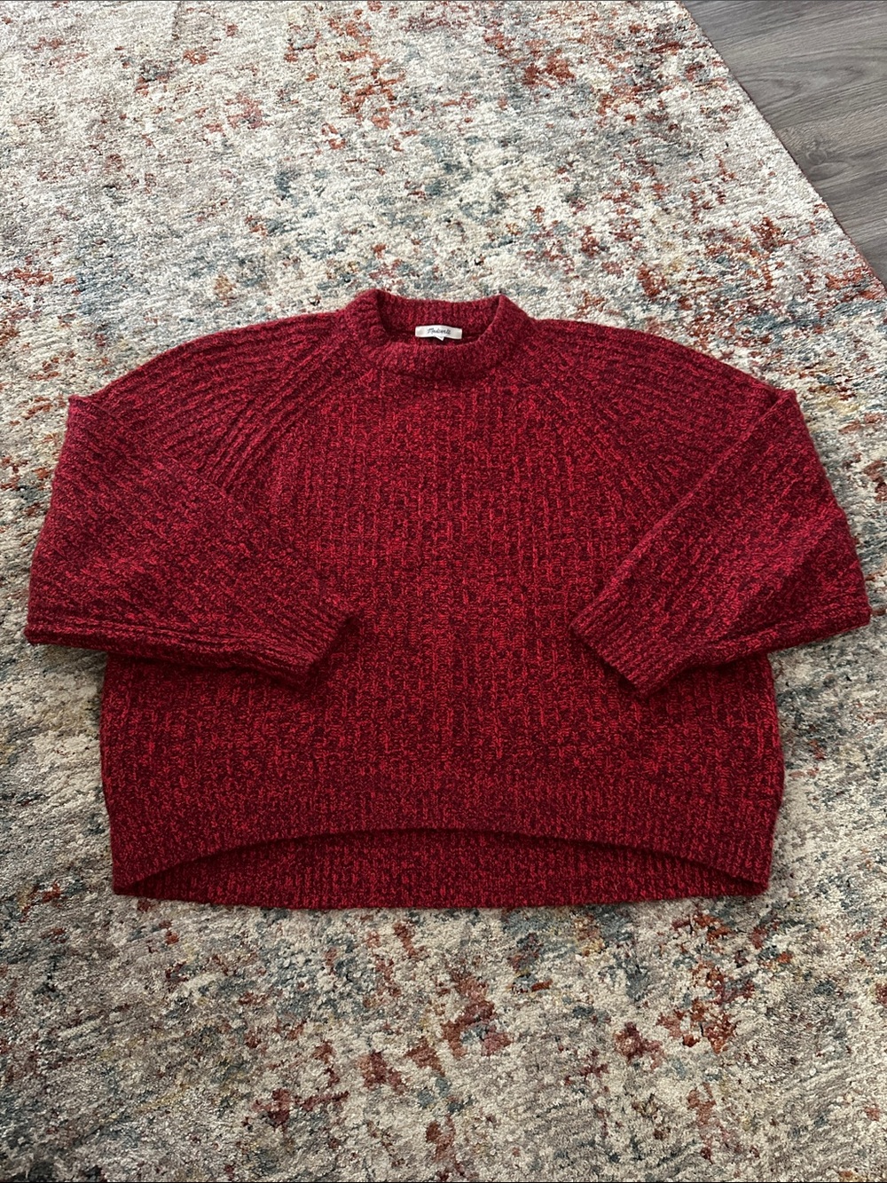 Madewell Marled Crimson Crewneck Sweater